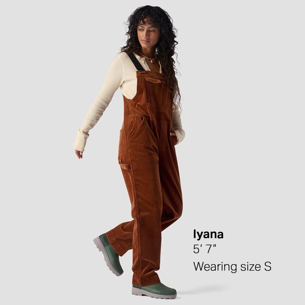 Stoic Corduroy Overalls Womens Medium Brown Jumpsuit Utility Workwear Size Med